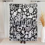 Custom Blanket - For Adults, Kids - Personalized Black Aesthetic Coloring Blanket