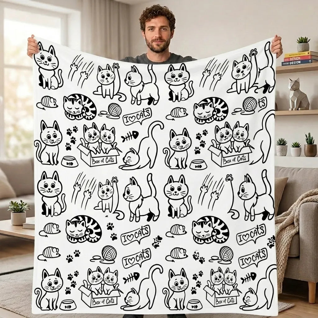 Custom Blanket - For Adults - DIY Drawing with Markers