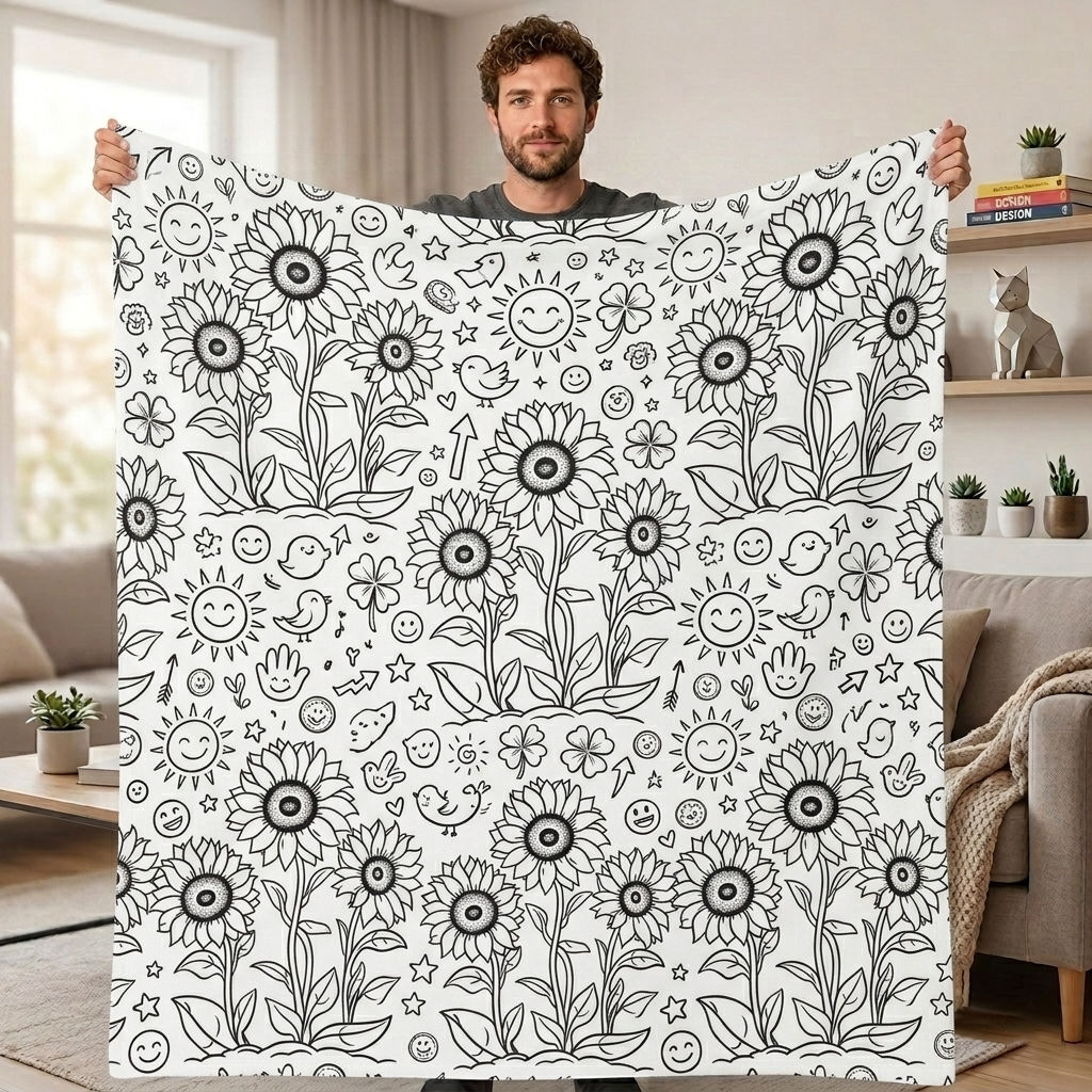 Custom Blanket - For Adults - DIY Drawing with Markers