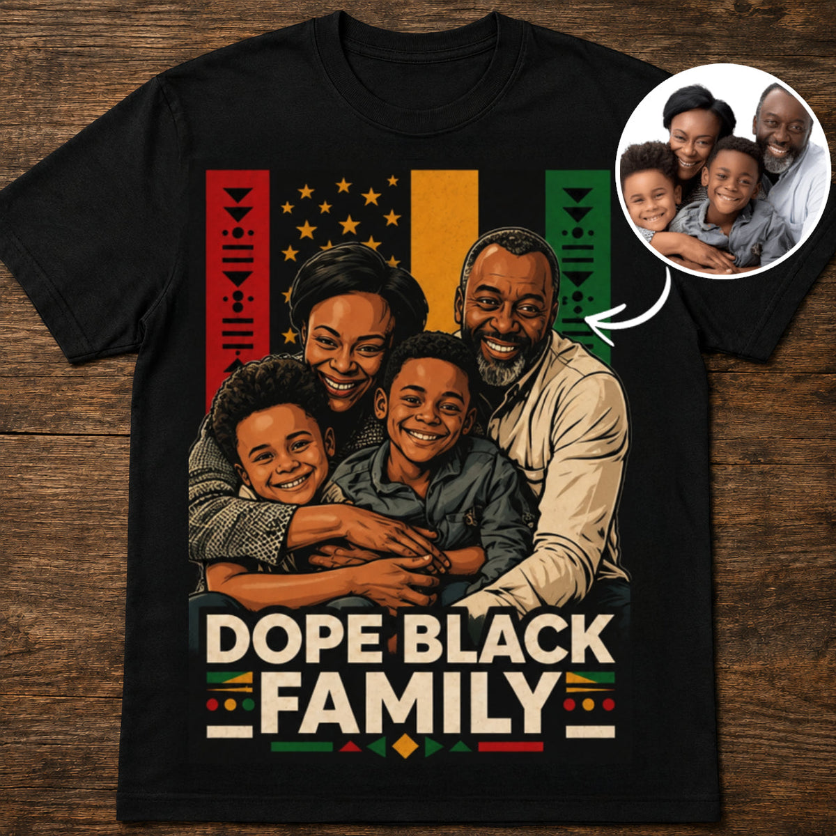 Custom T-shirt - For Family - Dope Black Family