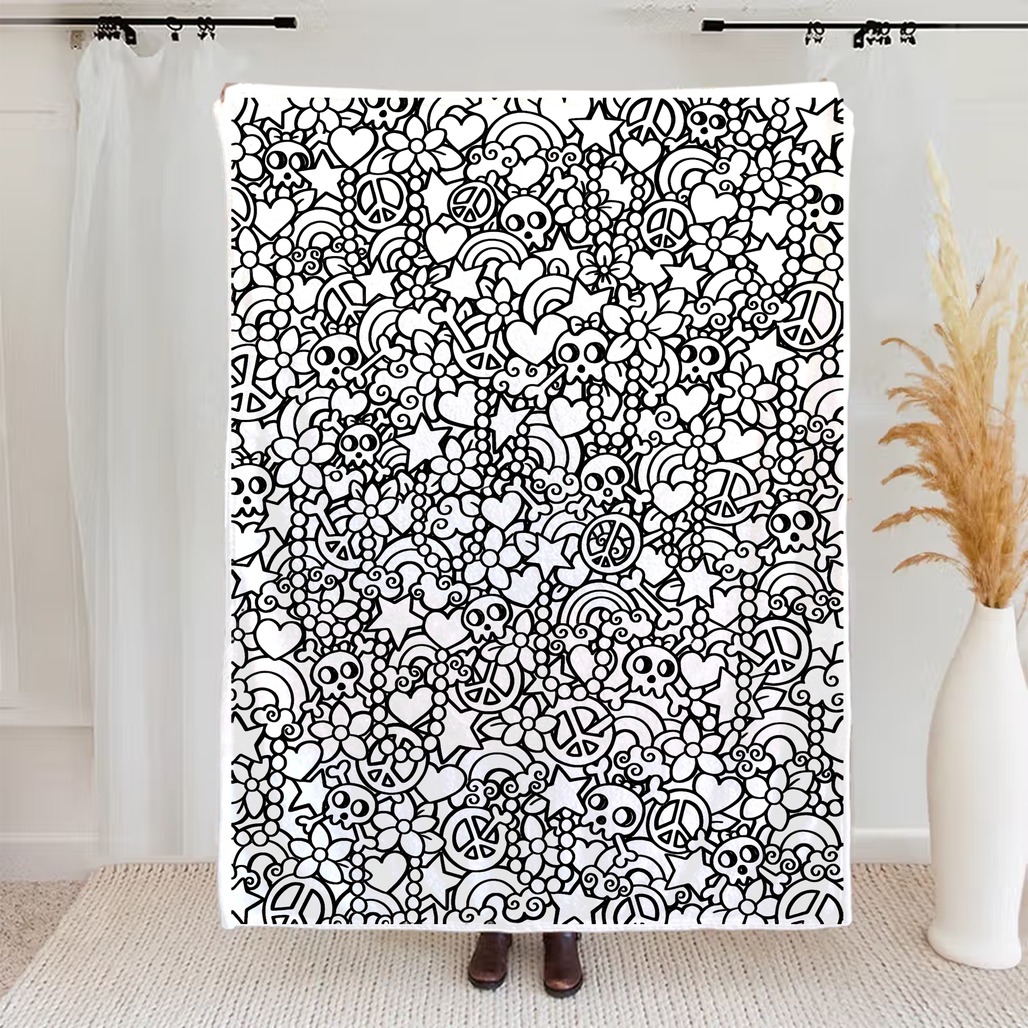 Custom Blanket - For Adults - DIY Drawing with Markers