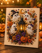Custom Pearl Art - For Family, Kids, Adults - Halloween Ghost Seasonal Canvas Kit