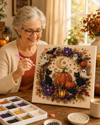 Custom Pearl Art - For Family, Kids, Adults - Halloween Ghost Seasonal Canvas Kit