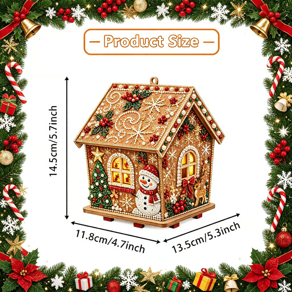 Custom Pearl Art - For Family, Kids, Adults - Handmade Christmas 3D House Kit