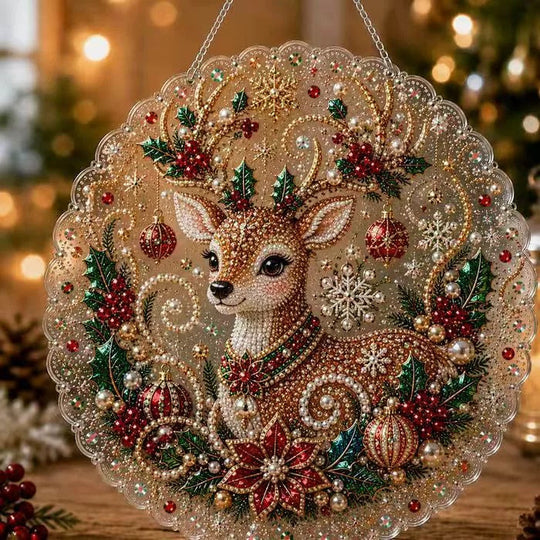 Custom Pearl Art - For Family, Kids - Festive Christmas Hanging Ornament Kit