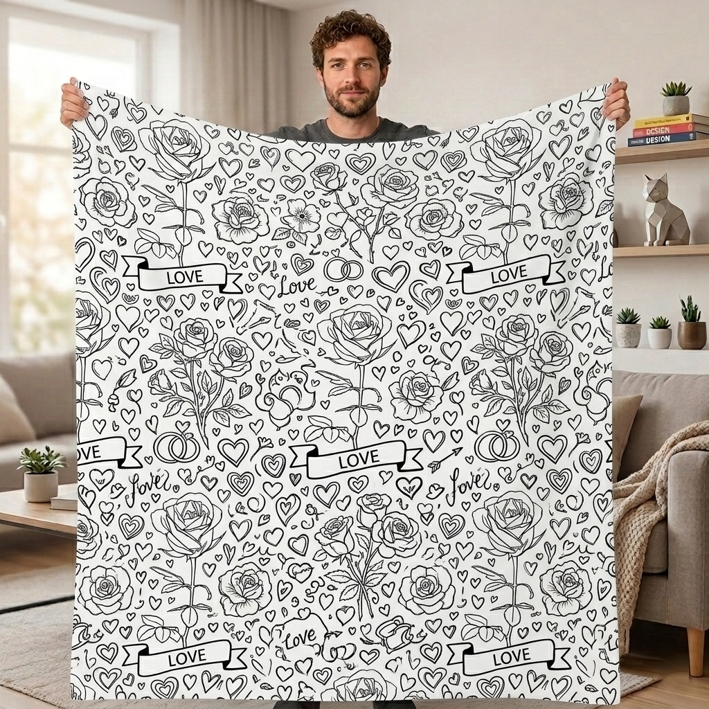 Custom Blanket - For Adults - DIY Drawing with Markers