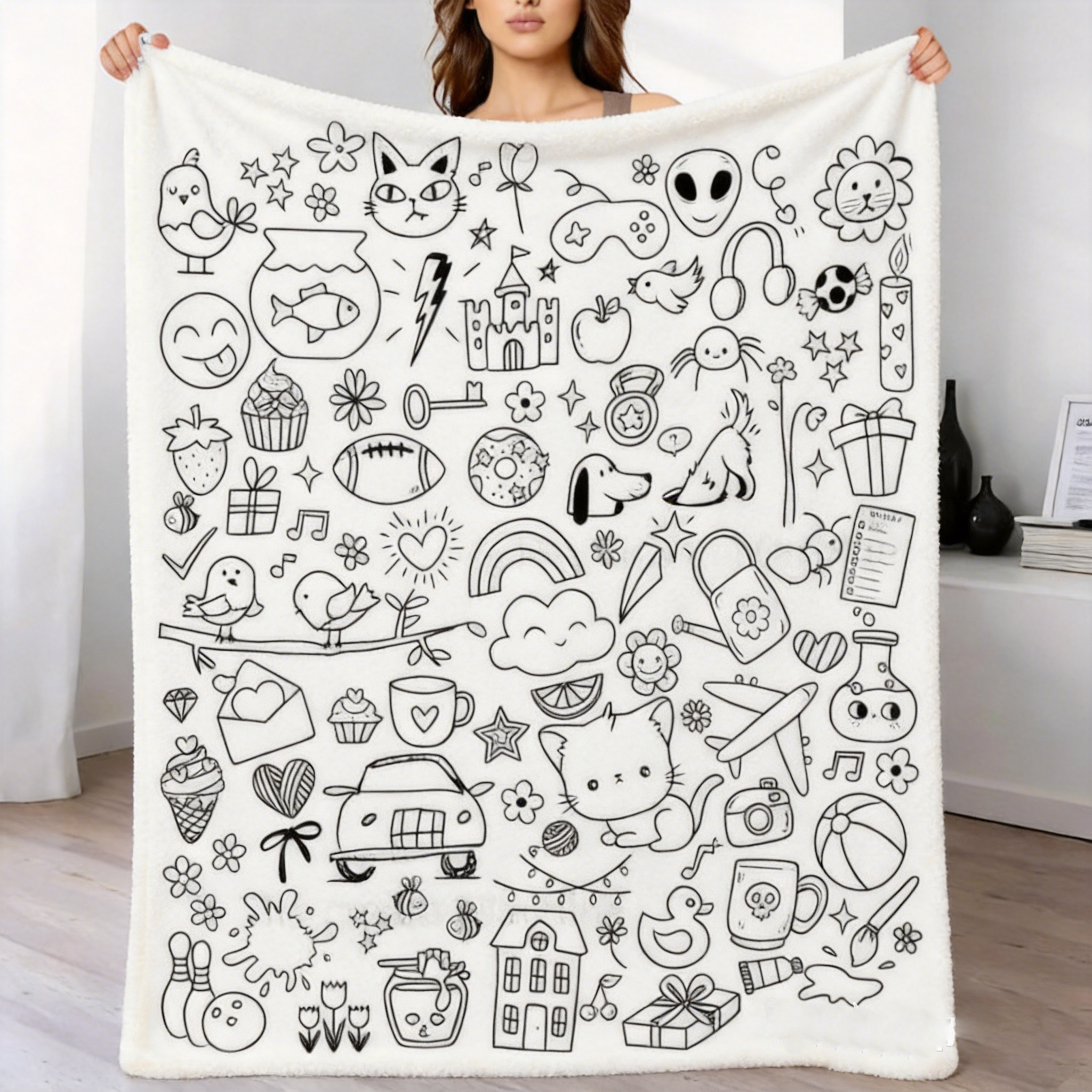 Custom Blanket - For Adults - DIY Drawing with Markers