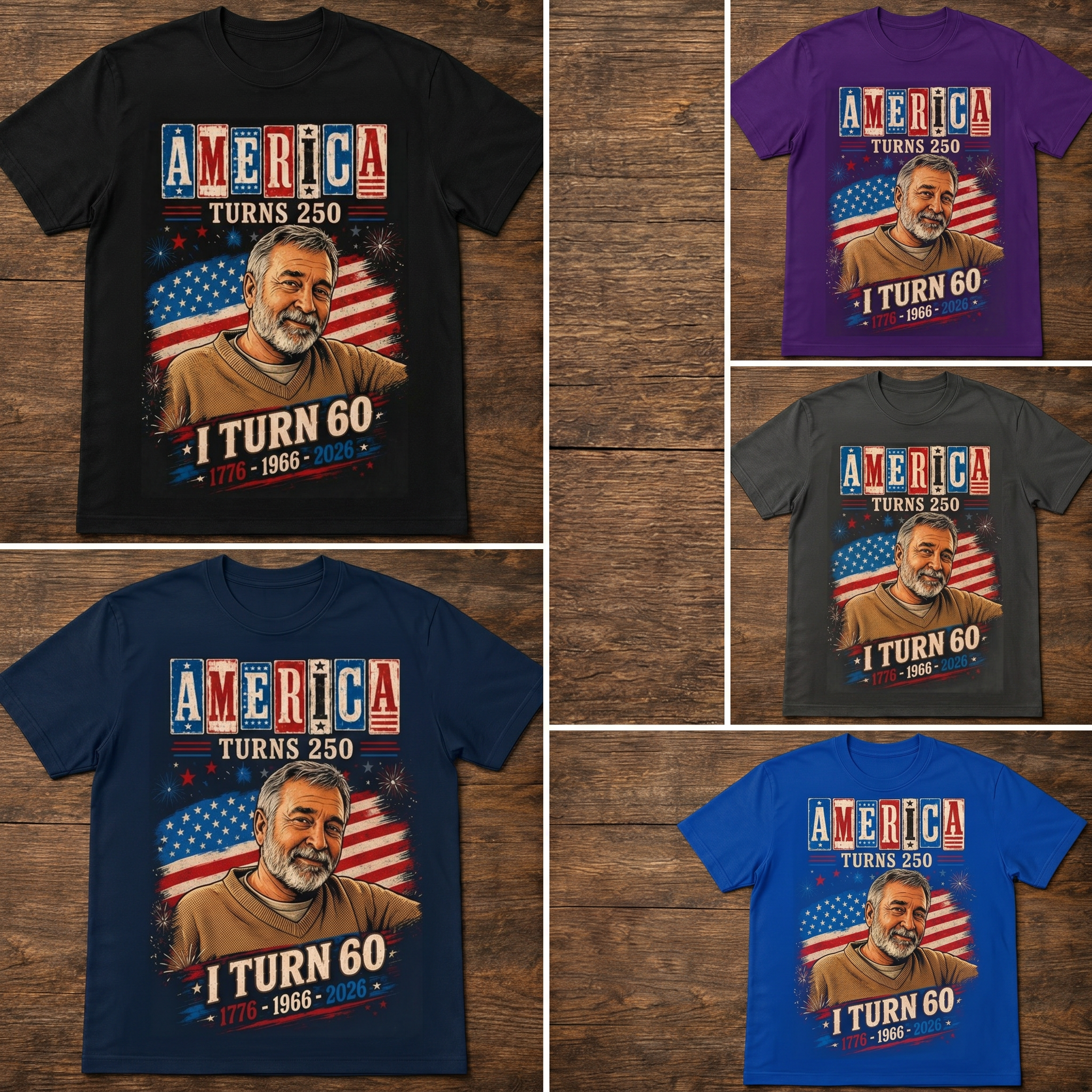 Custom T-shirt - America Turns 250 Birthday
