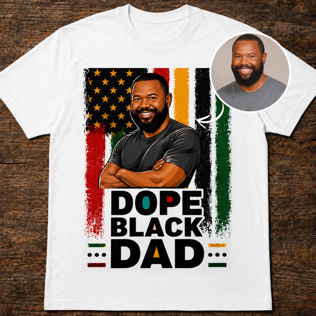 Custom T-shirt - For Dad - Dope Black Dad