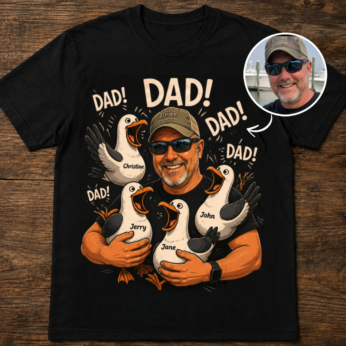Custom T-shirt - For Dad - Dad Seagull Chaos