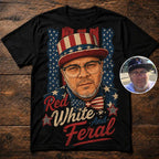 Custom T-shirt - Red, White and Feral
