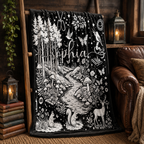 Custom Blanket - For Adults, Kids - Personalized Black Aesthetic Coloring Blanket