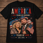 Custom T-shirt - America 250th Love Anniversary