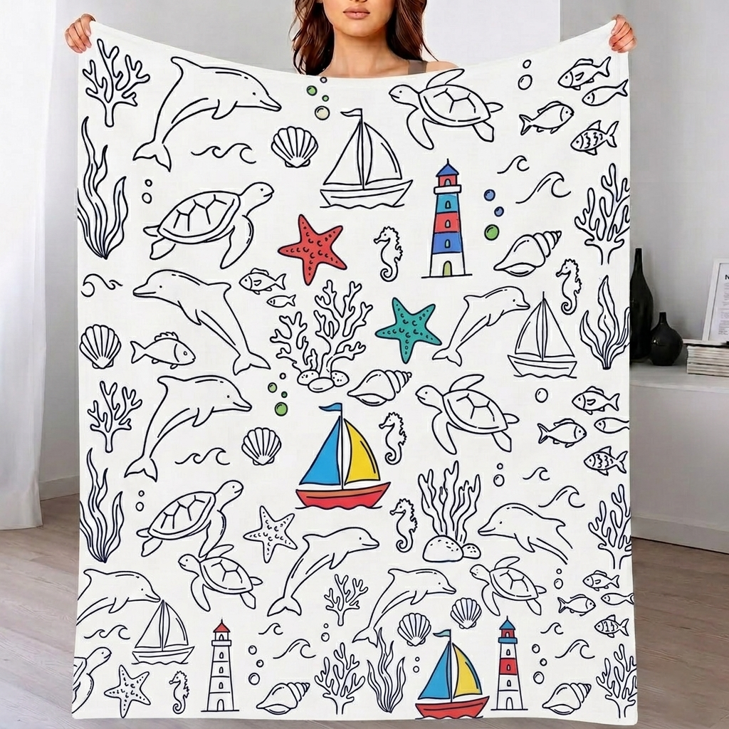 Custom Blanket - For Adults - DIY Drawing with Markers